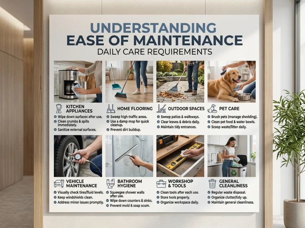 Understanding Ease Of Maintenance Daily Care Requirements