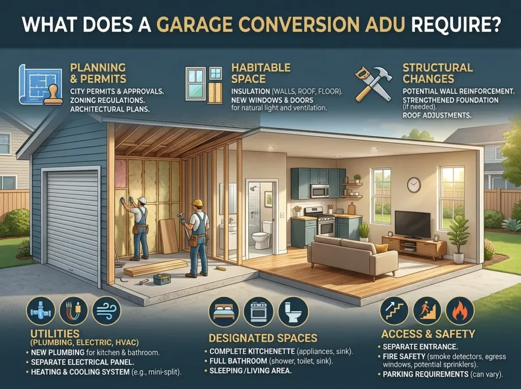 What Does a Garage Conversion ADU Require?